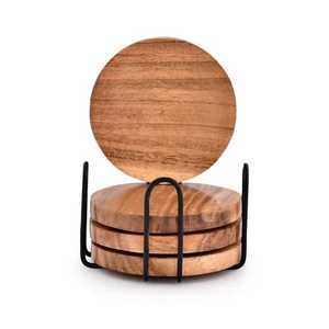 Juego de Posavasos de Madera Hechos a Mano con Acabado Fino para una Protección Elegante de la Mesa y una Decoración Interior Sofisticada - Product Image 2