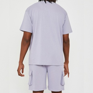 T-shirt de qualité supérieure en gros, t-shirt uni à manches courtes, décontracté, de haute qualité, ensemble t-shirt et short pour hommes - Product Image 4