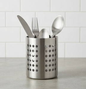 Kitchen Chopstick Holder Tableware Storage <b>Organizer</b> Silver Plated Round Steel <b>Utensils</b> Holder Metallic Cutlery Holder - Product Image 4