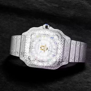 Reloj de Cuarzo Moissanite VS1 de Lujo y Alta Calidad para Hombre, Dos Tonos Plata y Oro, Resistente al Agua 10 Bar, Cierre Plegable, Ecológico - Product Image 3