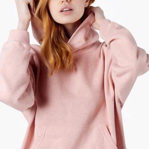 Women's <b>Pink</b> Oversized Hooded Sweatshirt Pullover With Front Pocket Casual Autumn Wear Fleece Material Regular Length - Product Image 3