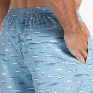 Short de bain décontracté pour homme, bleu clair, imprimé motif leurre de pêche, séchage rapide, taille mi-haute avec cordon de serrage - Product Image 6