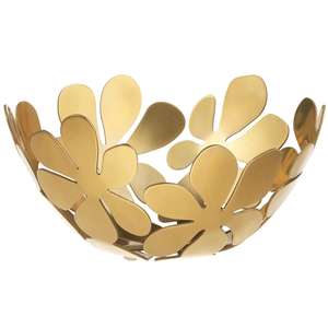 Bol de service décoratif moderne en aluminium poli Stockholm, jetable, pour la décoration de la maison, les fruits, les collations, centre de table - Product Image 1