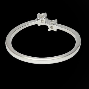 Silver Round Brilliant Cut Natural Diamond Engagement Ring Unisex Luxury Classic for Wedding Anniversary <b>Gift</b> - Product Image 1
