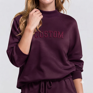 เสื้อสเวตเชิ้ตคอเต่าปักลายปักเลื่อมสำหรับผู้หญิง แขนยาว ผ้าถัก 100% ผ้าฝ้าย สำหรับใส่ในฤดูใบไม้ร่วงและฤดูหนาว - Product Image 1