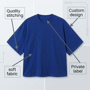 เสื้อยืดคอกลมคอตตอนขายส่งสำหรับผู้ชาย ทรงโอเวอร์ไซส์ ผ้าหนา รับผลิตเสื้อผ้าตามสั่งจากโรงงาน - Product Image 5