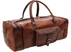 Bolsa de Viaje Grande, Bolsa de Gimnasio Hecha a Mano, Bolsa Vintage Marrón para Senderismo, Bolsas de Cuero Auténtico de Cabra - Product Image 2