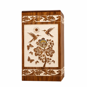 AYAANS Rosewood wooden Hand Carved Wooden Hot Selling cremation Urn Box for Adult Ashes Wholesale Cremation Urns (6X6X11)IN - Product Image 2