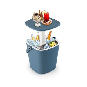 Tavolo Bar Refrigerante Portatile con Apribottiglie per Campeggio e Viaggi - Secchielli per Ghiaccio e Contenitori per Bevande - Product Image 1