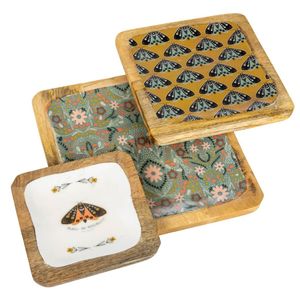 Printed Enamel Wooden Tray <b>Decorative</b> Serving Platter <b>for</b> <b>Kitchen</b> Dining Party Snacks Charcuterie Board Gift <b>Item</b> Wood Trays - Product Image 3