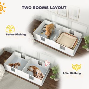 Cuccia per Cani Regolabile 244x119x48 cm con Design a Due Stanze, Tappetino Lavabile per Cani di Taglia Grande, Mobili per Animali Domestici - Product Image 6