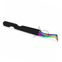 Pince à cils en L pour extensions de cils, en acier inoxydable, prise en main parfaite, impression de logo personnalisée, service OEM