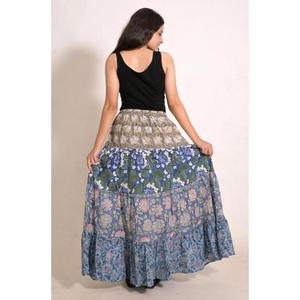 Boho Cotton <b>Patchwork</b> Printed Long <b>Skirt</b> Handmade Maxi <b>Skirt</b> Women's Ethnic Clothing - Product Image 6
