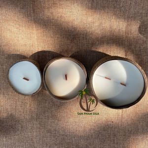 Bougie en noix de coco artisanale fabriquée au Vietnam, écologique, pour la décoration de la maison et de mariage, sans danger pour l'environnement, vente chaude - Product Image 6