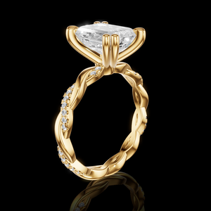 Anillo de Compromiso para Mujer con Diamante Sintético Cultivado en Laboratorio, Corte Brillante Aurum Diam, Color E, Certificado EGL, Chapado en Plata 925, Moderno - Product Image 4