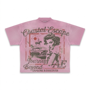 T-shirt graphique surdimensionné en coton 100% pour homme, coupe ample, imprimé, haute qualité, 220 GSM, coton délavé à l'acide, beige, impression personnalisée - Product Image 6