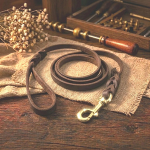 Comfortable Leather <b>Braided</b> Dogs pet Collars with genuine leather construction and durable hardware fittings in reasonable price - Product Image 2