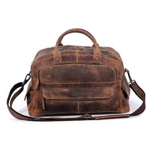 Sac de sport tendance en cuir véritable avec fermeture éclair, capacité de 36 à 55 L, idéal pour la gym, les sports, les affaires et les voyages de week-end - Product Image 4