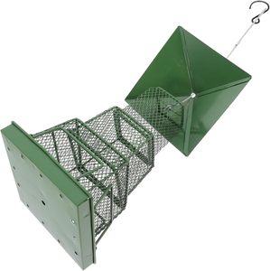 Mangeoire à oiseaux d'extérieur en métal durable, design en maille, peu encombrante, à crochet simple, pour jardins, balcons et patios - Product Image 4