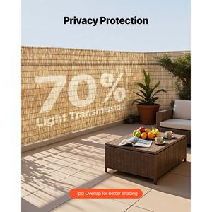 Recinzione in Giunco Naturale 1,2 m x 5 m, Confezione da 2 Rotoli Decorativi per Divisorio da Giardino, Offre Privacy - Product Image 3