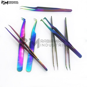 แหนบเสริมความงามสแตนเลสไทเทเนียมปรับแต่งได้ RMI สำหรับต่อขนตาแบบเส้นใยสูง ด้ามจับเพชร ปลายแหลมพลาสม่าหลายแบบ - Product Image 5