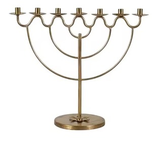Hermoso Candelabro de Metal de 9 Brazos para Menorah, Candelabro Judío de Hanukkah, Portavelas de Mesa, Decoración Religiosa para el Hogar - Product Image 2