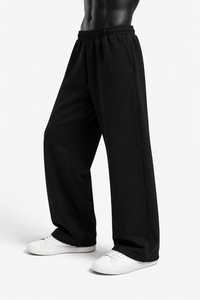 Black Wide Leg Sweatpants Elastic Waist <b>Loose</b> Casual <b>Trousers</b> Baggy Lounge Pants <b>for</b> <b>Women</b> - Product Image 5