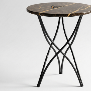 Wholesale Custom Marble Top <b>Stool</b> Minimalist Iron Frame Accent Table Durable <b>Small</b> Coffee Table for Luxury Interiors - Product Image 5