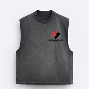 Logo Custom Plus Size Breathable Sporty Gym Fitness Workout Athletic Running Training Muscle Cotton <b>Stringer</b> Crop <b>Vest</b> Tank Top - Product Image 1