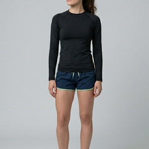 Unisex Full Sleeve Black Rash Guard Anti-UV UPF50+ Breathable Quick Dry Eco-Friendly Swim Top Front Logo Polyester Adults - Product Image 4