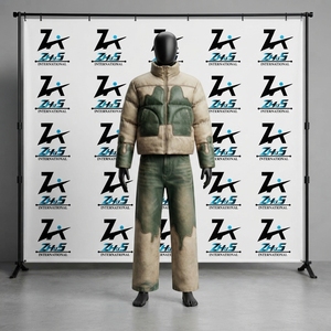 Wholesale Winter Outerwear Fashion Casual Zipper Fly Puffer Jacket Matching <b>Cargo</b> <b>Pants</b> Streetwear Vintage <b>Leather</b> Tracksuits - Product Image 1