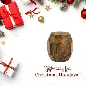 Geometric Wooden Pencil Holder for <b>Desk</b> Table Wood Pen Cup Stand for <b>Office</b> Cute Desktop Organizer for Makeup Brushes <b>Rustic</b> - Product Image 5