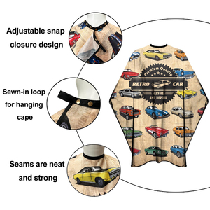 ผ้าคลุมตัดผมคุณภาพสูงสำหรับร้านเสริมสวย ลายพิมพ์ดีไซน์เนอร์ ผ้าคลุมช่างตัดผมกันน้ำ ปรับระดับคอได้ - Product Image 3