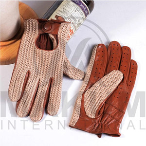 Gants de conduite unisexes en cuir de haute qualité, à doigts entiers, avec logo personnalisé pour voiture et moto - Product Image 6