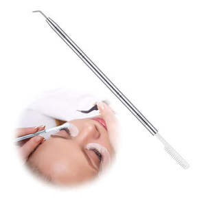 Pince à épiler professionnelle de qualité supérieure pour rehaussement de cils, à pointe unique, entièrement polie, argentée, à pointe inclinée, personnalisable avec logo - Product Image 1