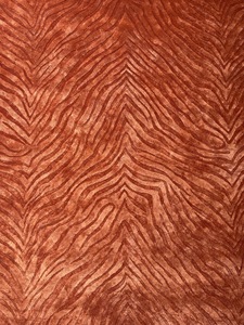 Alfombra de Seda Ondulada Color Naranja Quemado – Alfombra de Lujo Hecha a Mano - Product Image 1