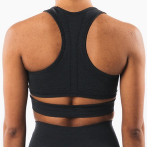 Sujetador Deportivo Negro con Cuello en V para Mujer, Sujetador Deportivo Elástico para Entrenamiento, Running, Yoga, Ropa Deportiva, Ropa de Gimnasio - Product Image 5