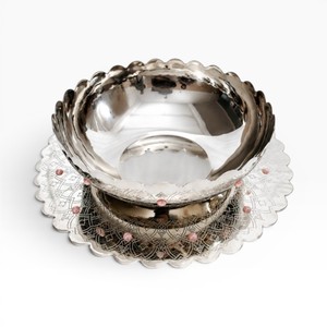 Assiette et bol en métal argenté de qualité supérieure, accessoires de chocolaterie personnalisables, fabricant d'accessoires de chocolat, tailles et couleurs personnalisées disponibles - Product Image 2