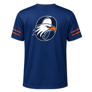 T-shirt de sport en polyester bleu pour homme, vêtement d'entraînement athlétique, uniforme d'équipe, tenue de match en plein air, performance - Product Image 2
