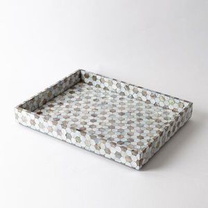 New Item Hot Selling Mother of Pearl Shell Serving <b>Trays</b> with Handle for Fruits Serving Coffee Table <b>Trays</b> Handmade <b>Large</b> <b>Tray</b> - Product Image 4