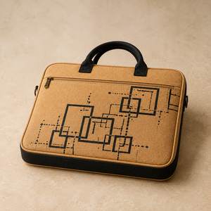 Sac à dos pour ordinateur portable en jute, grand format, avec fermeture éclair, écologique, durable, motif géométrique, portable, pour affaires, voyages, travail, unisexe - Product Image 3