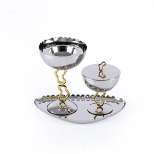 Juego de quemador de incienso portátil de metal con tapa y bandeja a juego para aromaterapia, decoración de mesa para el hogar, quemador de Bakhoor para Ramadán. - Product Image 2
