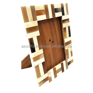Fait à la main 6x4 pouces Durable MDF Os Incrustation Photo Cadre Photo Tenture Murale Dessus De Table Décoratif Cadre En Résine pour La Décoration Intérieure - Product Image 1