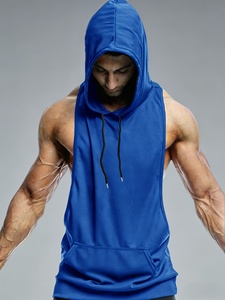 Dry Fit Sleeveless Gym Hoodie Men Bodybuilding Workout Tank Top Muscle Shirt - Product Image 1