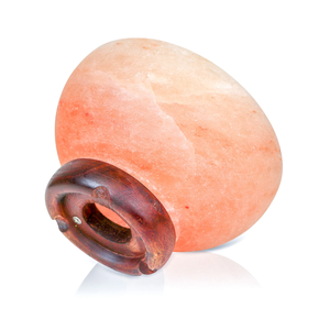 Lampe de sel artisanale en sel de l'Himalaya 100% pur et biologique, avec bol d'abondance à base large de 7 pouces et 6 pierres de massage en forme de cœur pour le corps - Product Image 3