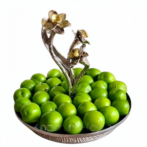 Flower Shape Design Golden Plated Cake Stand Aluminum Metal Dessert Holder <b>Wedding</b> Party Hand Made Cake Stand - Product Image 1