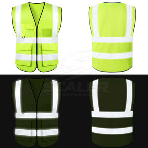 เสื้อกั๊กนิรภัยสะท้อนแสง ANSI Class 2 น้ำหนักเบา สวมใส่สบาย ดีไซน์หลายกระเป๋า พร้อมโลโก้ สำหรับงานก่อสร้าง งานคลังสินค้า และคนงานไซต์งาน - Product Image 4
