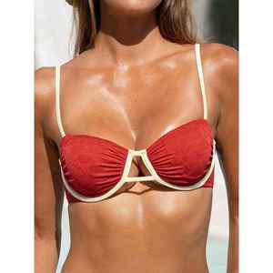 Traje de Baño Bikini de 2 Piezas para Mujer, Sexy, con Push-Up, Tejido, Estampado, con Logotipo Personalizado, Alta Elasticidad, Ropa de Playa - Product Image 4