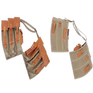 Ensemble de pochettes en toile avec sangle en cuir, reproduction historique de la pochette américaine MP44 en toile et cuir de la Seconde Guerre mondiale - Product Image 3
