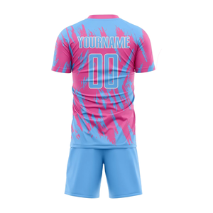 Uniforme de Fútbol Personalizado, 100% Poliéster, Impresión por Transferencia de Calor, Transpirable, de Secado Rápido, Camiseta de Fútbol, Pantalones Cortos con Cordón Ajustable - Product Image 2